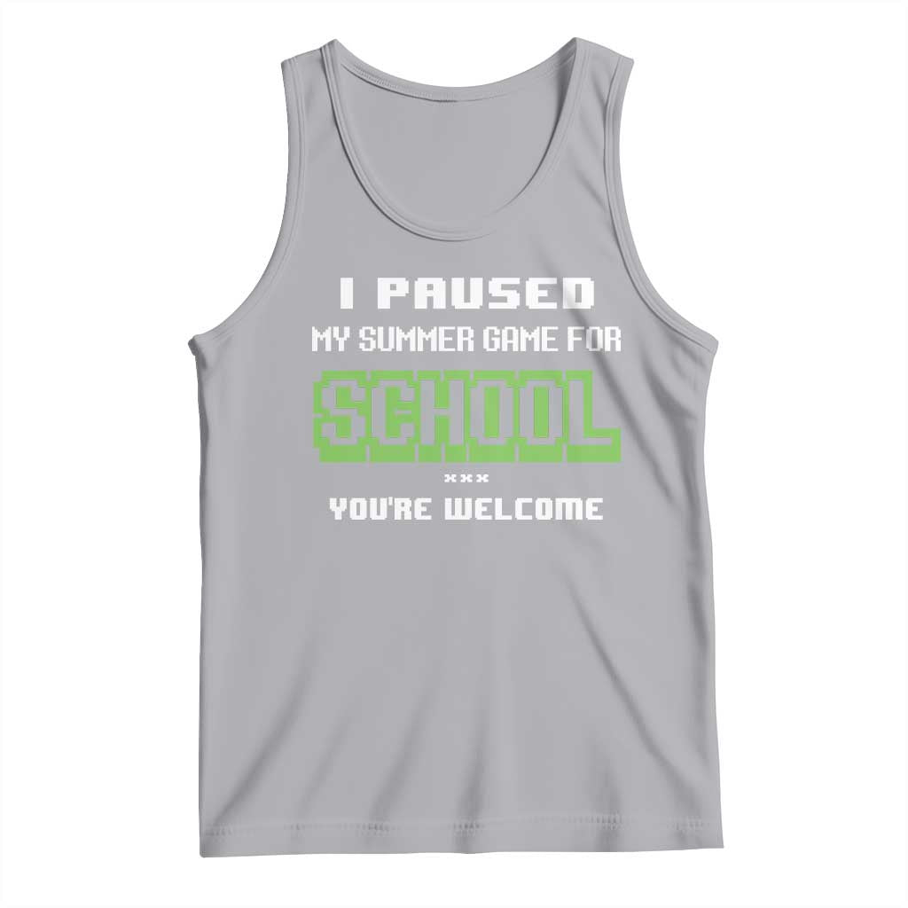 Funny Bruh Back To School Tank Top Here We Go Again Happy First Day Of School TS10 Athletic Heather Print Your Wear