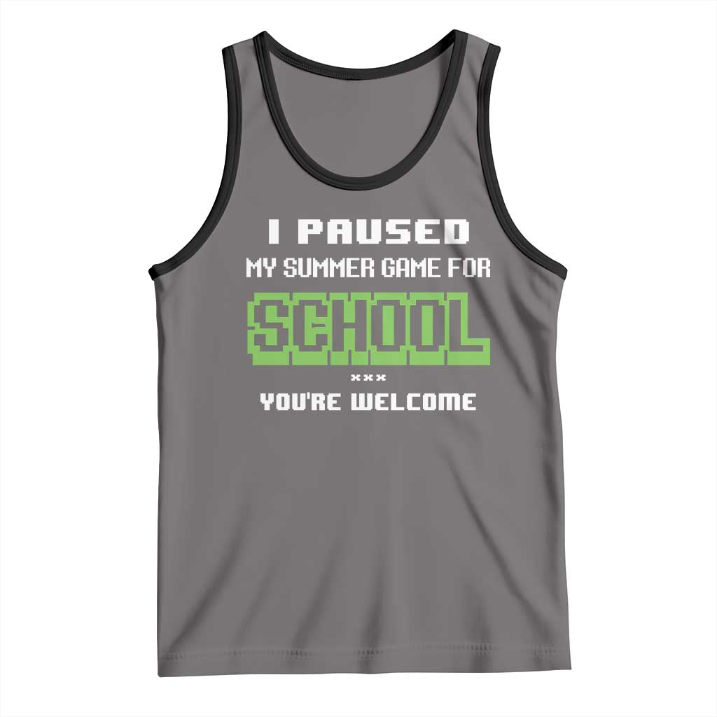 Funny Bruh Back To School Tank Top Here We Go Again Happy First Day Of School TS10 Deep Heather Black Print Your Wear