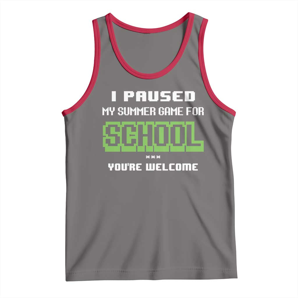 Funny Bruh Back To School Tank Top Here We Go Again Happy First Day Of School TS10 Deep Heather Red Print Your Wear