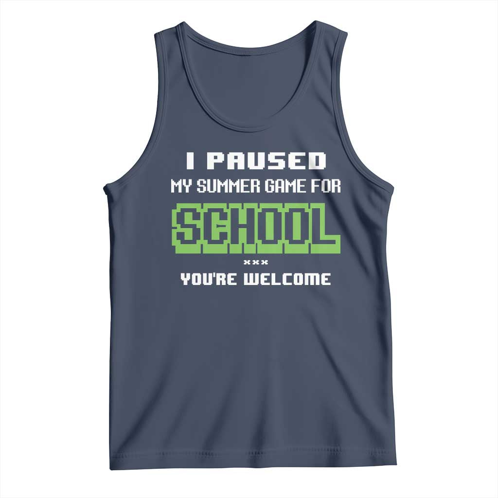 Funny Bruh Back To School Tank Top Here We Go Again Happy First Day Of School TS10 Navy Print Your Wear