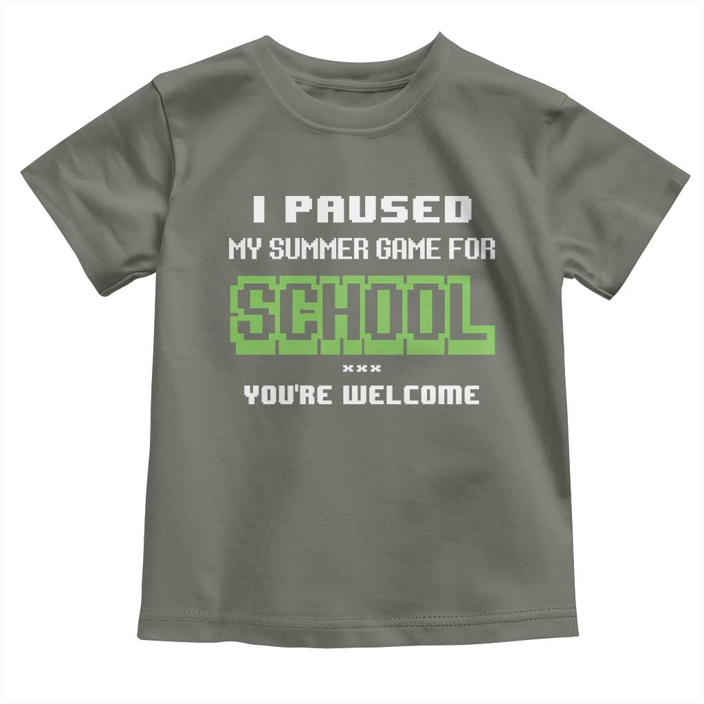 Funny Bruh Back To School Toddler T Shirt Here We Go Again Happy First Day Of School TS10 Military Green Print Your Wear