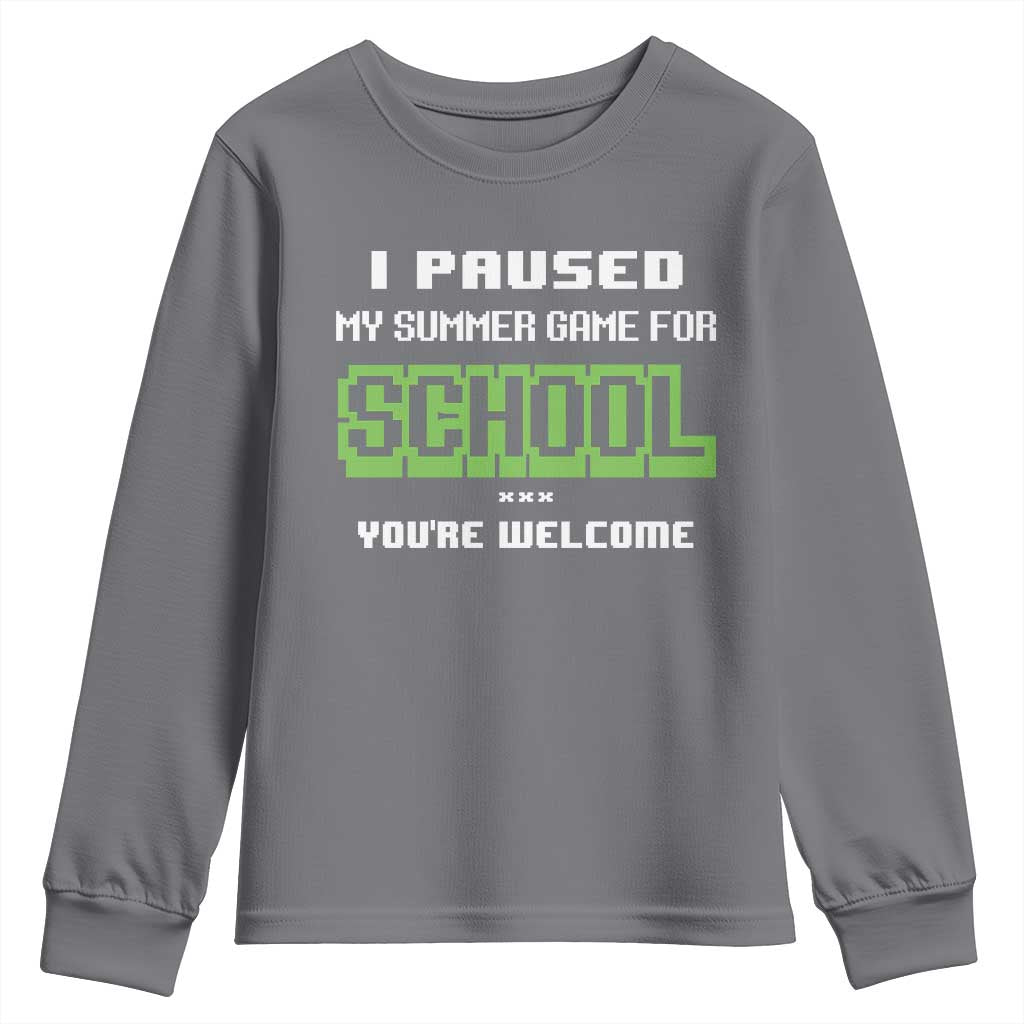 Funny Bruh Back To School Youth Sweatshirt Here We Go Again Happy First Day Of School TS10 Charcoal Print Your Wear