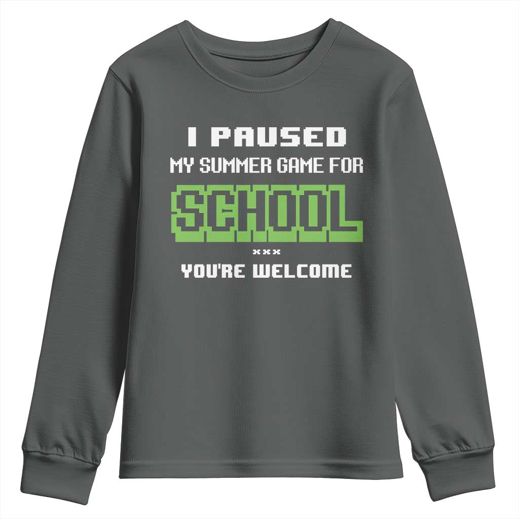 Funny Bruh Back To School Youth Sweatshirt Here We Go Again Happy First Day Of School TS10 Dark Heather Print Your Wear