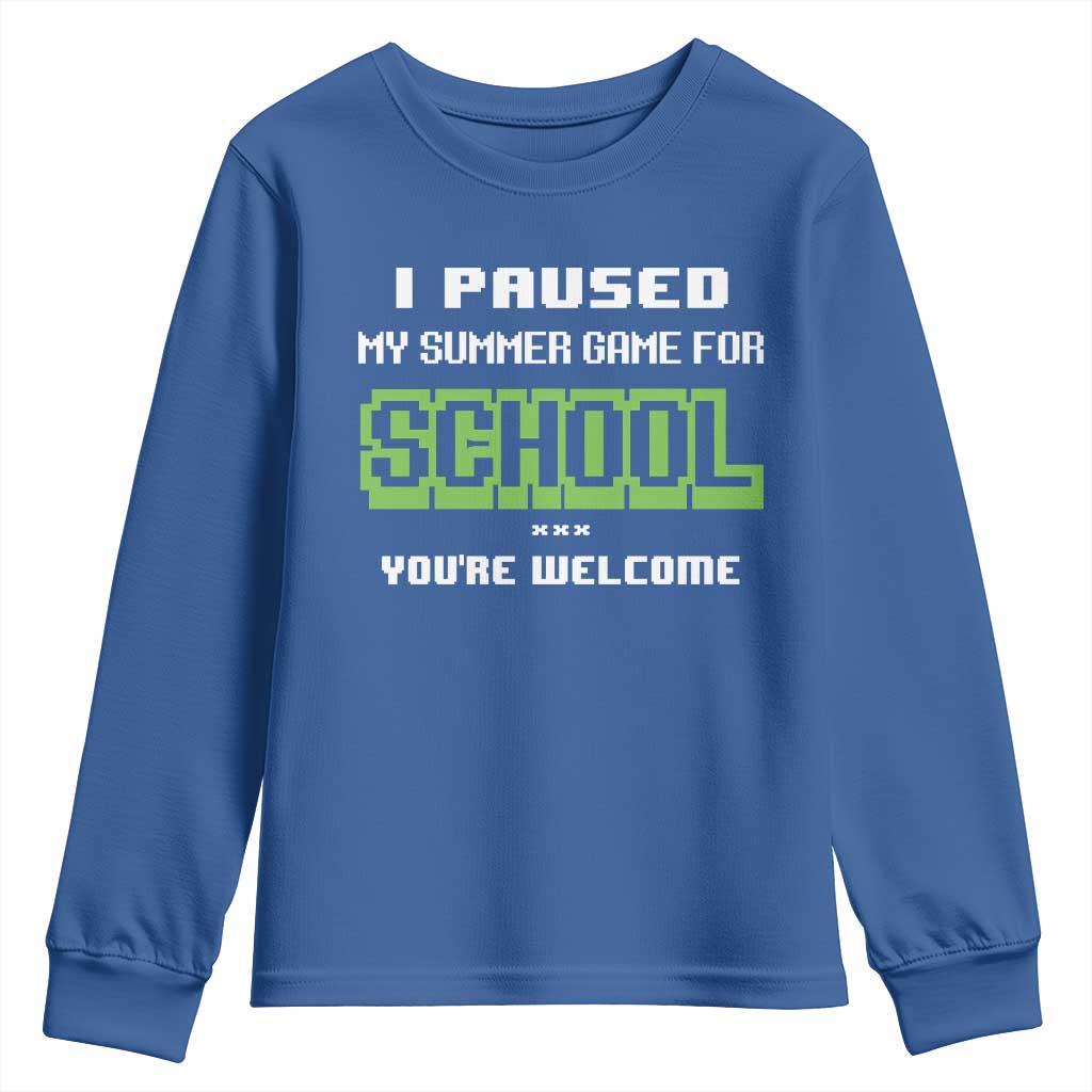 Funny Bruh Back To School Youth Sweatshirt Here We Go Again Happy First Day Of School TS10 Royal Blue Print Your Wear