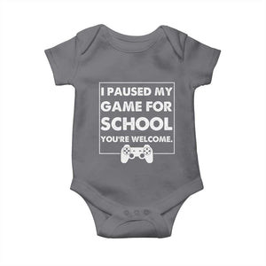 Funny Gamer Back to School Baby Onesie Funny Boys Video Gaming TS10 Charcoal Print Your Wear