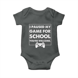 Funny Gamer Back to School Baby Onesie Funny Boys Video Gaming TS10 Dark Heather Print Your Wear