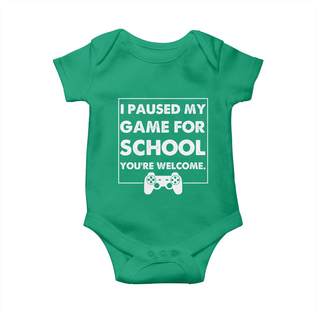 Funny Gamer Back to School Baby Onesie Funny Boys Video Gaming TS10 Irish Green Print Your Wear