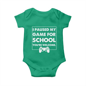 Funny Gamer Back to School Baby Onesie Funny Boys Video Gaming TS10 Irish Green Print Your Wear