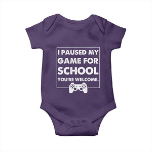 Funny Gamer Back to School Baby Onesie Funny Boys Video Gaming TS10 Purple Print Your Wear