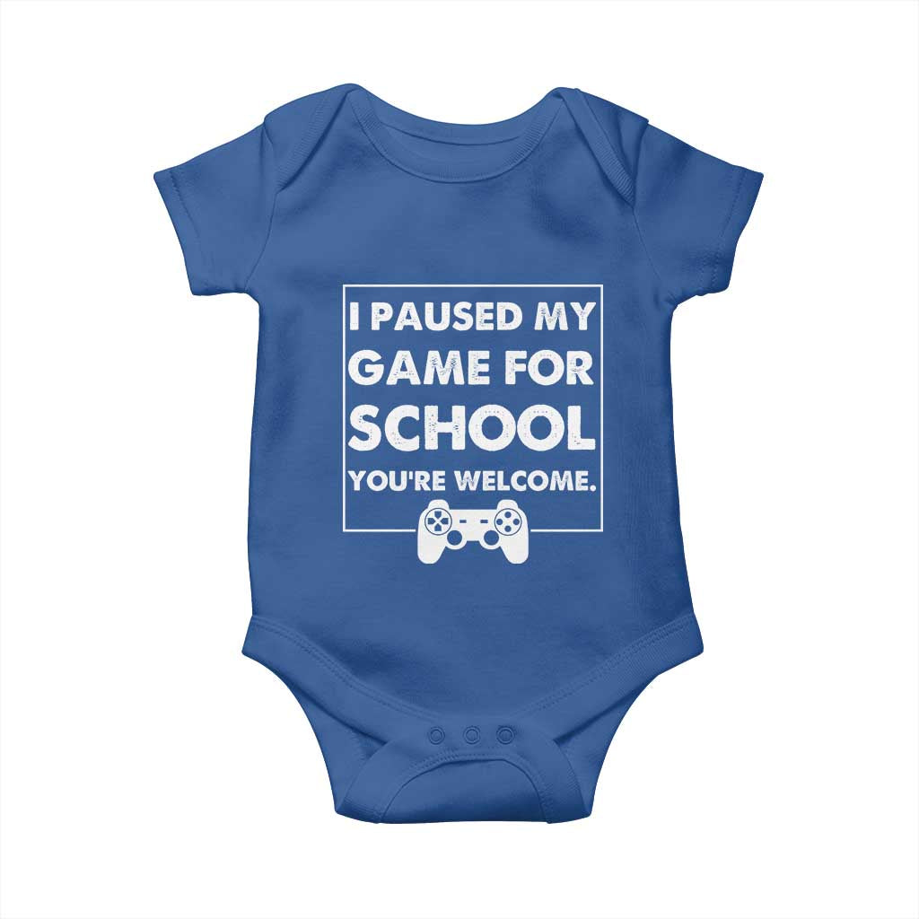 Funny Gamer Back to School Baby Onesie Funny Boys Video Gaming TS10 Royal Blue Print Your Wear