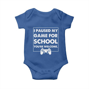 Funny Gamer Back to School Baby Onesie Funny Boys Video Gaming TS10 Royal Blue Print Your Wear