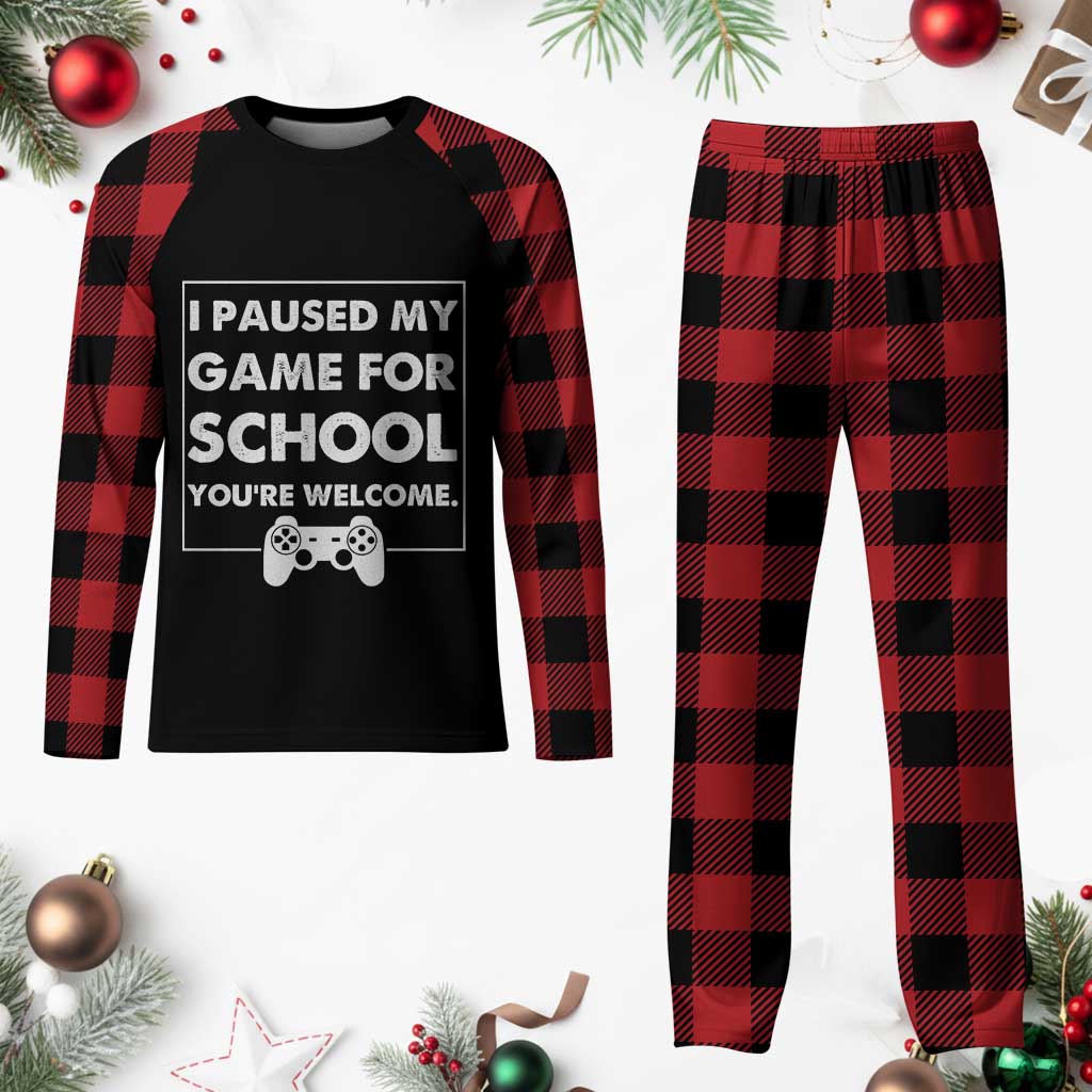 Funny Gamer Back to School Plaid Pajama Set Funny Boys Video Gaming TS10 Buffalo Plaid Print Your Wear
