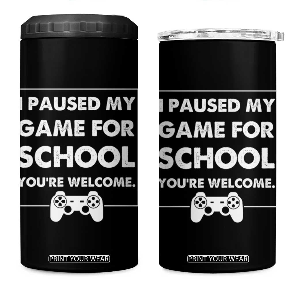 Funny Gamer Back to School 4 in 1 Can Cooler Tumbler Funny Boys Video Gaming TS10 One Size: 16 oz Black Print Your Wear