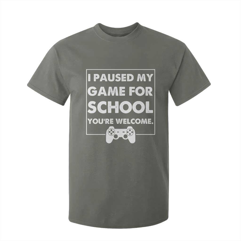 Funny Gamer Back to School T Shirt For Kid Funny Boys Video Gaming TS10 Military Green Print Your Wear