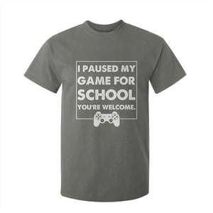 Funny Gamer Back to School T Shirt For Kid Funny Boys Video Gaming TS10 Military Green Print Your Wear