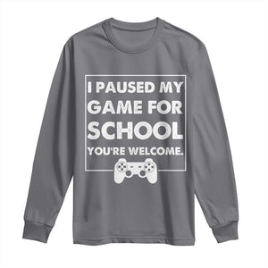 Funny Gamer Back to School Long Sleeve Shirt Funny Boys Video Gaming TS10 Charcoal Print Your Wear