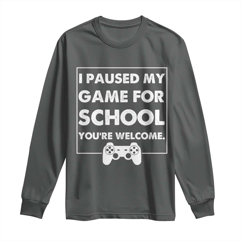 Funny Gamer Back to School Long Sleeve Shirt Funny Boys Video Gaming TS10 Dark Heather Print Your Wear