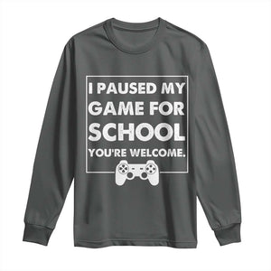 Funny Gamer Back to School Long Sleeve Shirt Funny Boys Video Gaming TS10 Dark Heather Print Your Wear