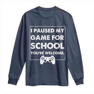 Funny Gamer Back to School Long Sleeve Shirt Funny Boys Video Gaming TS10 Navy Print Your Wear