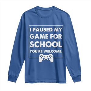 Funny Gamer Back to School Long Sleeve Shirt Funny Boys Video Gaming TS10 Royal Blue Print Your Wear