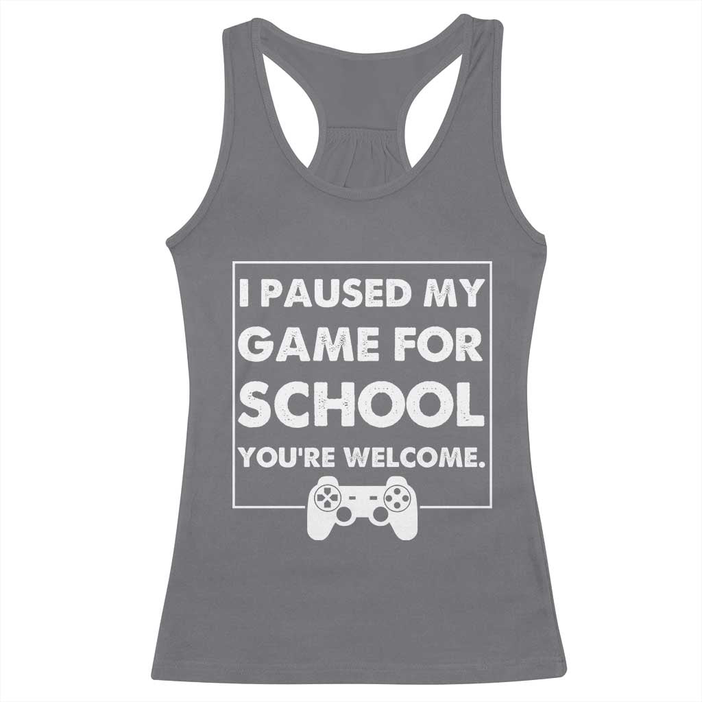 Funny Gamer Back to School Racerback Tank Top Funny Boys Video Gaming TS10 Charcoal Print Your Wear