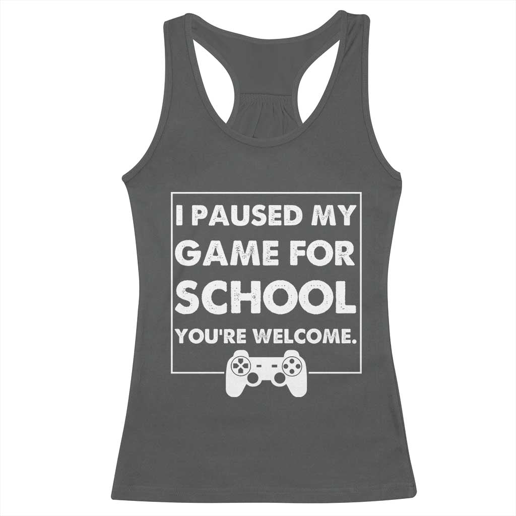 Funny Gamer Back to School Racerback Tank Top Funny Boys Video Gaming TS10 Dark Heather Print Your Wear