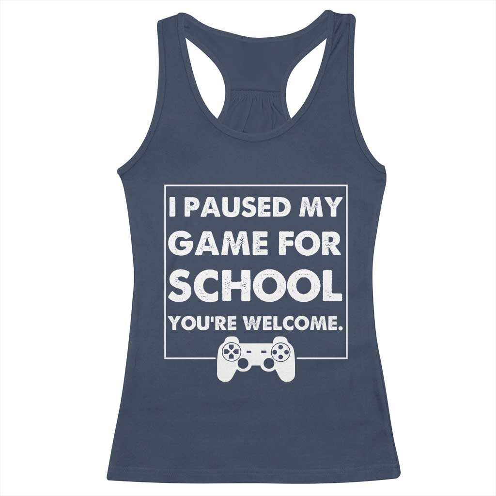 Funny Gamer Back to School Racerback Tank Top Funny Boys Video Gaming TS10 Navy Print Your Wear