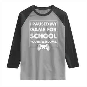 Funny Gamer Back to School Raglan Shirt Funny Boys Video Gaming TS10 Sport Gray Black Print Your Wear