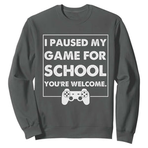 Funny Gamer Back to School Sweatshirt Funny Boys Video Gaming TS10 Dark Heather Print Your Wear