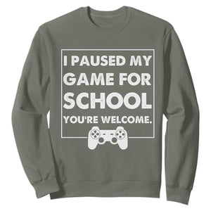 Funny Gamer Back to School Sweatshirt Funny Boys Video Gaming TS10 Military Green Print Your Wear