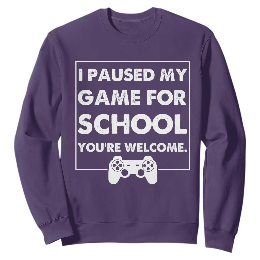 Funny Gamer Back to School Sweatshirt Funny Boys Video Gaming TS10 Purple Print Your Wear