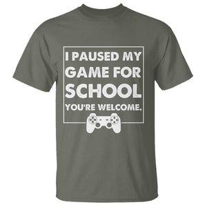 Funny Gamer Back to School T Shirt Funny Boys Video Gaming TS10 Military Green Print Your Wear
