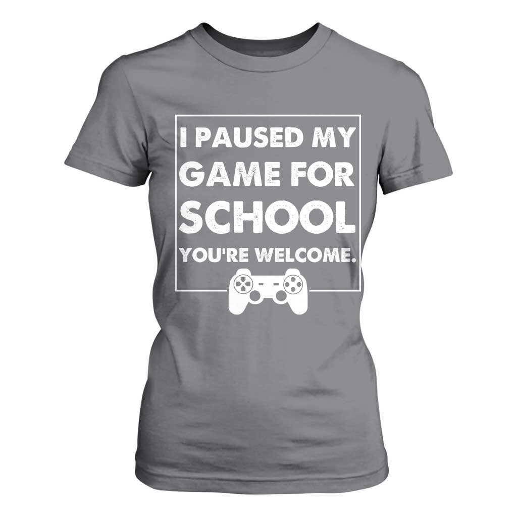 Funny Gamer Back to School T Shirt For Women Funny Boys Video Gaming TS10 Charcoal Print Your Wear