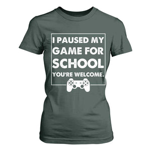 Funny Gamer Back to School T Shirt For Women Funny Boys Video Gaming TS10 Dark Forest Green Print Your Wear