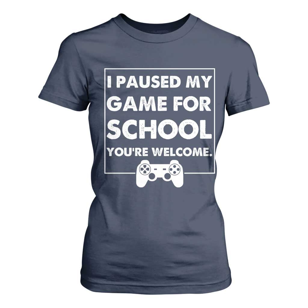 Funny Gamer Back to School T Shirt For Women Funny Boys Video Gaming TS10 Navy Print Your Wear