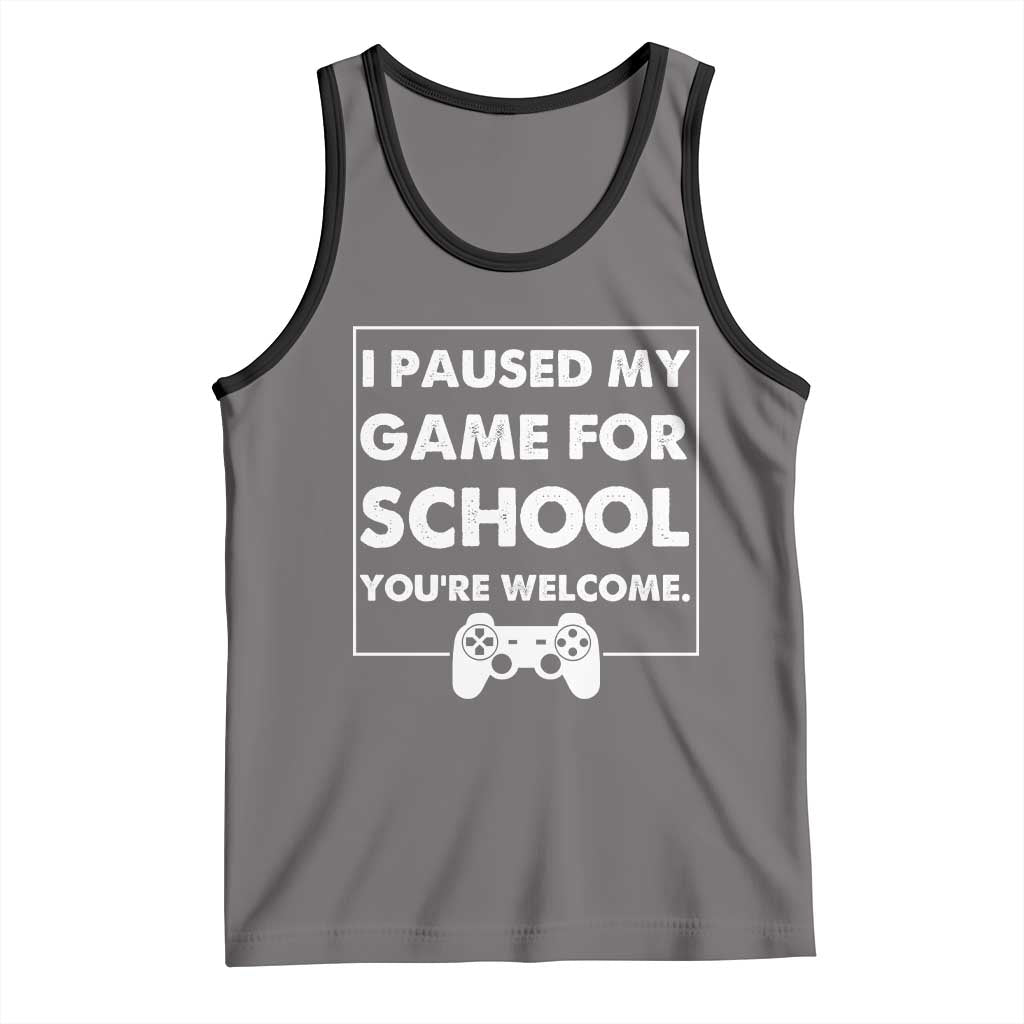 Funny Gamer Back to School Tank Top Funny Boys Video Gaming TS10 Deep Heather Black Print Your Wear