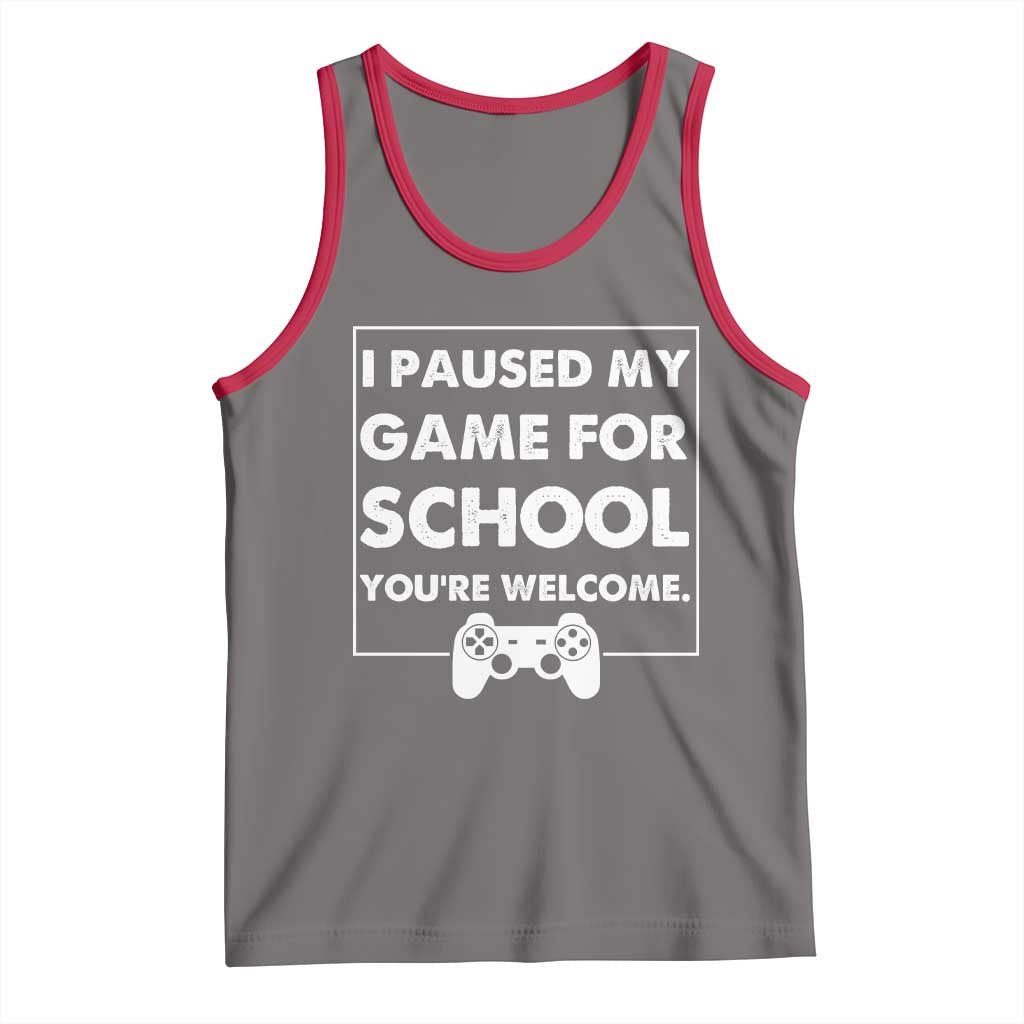 Funny Gamer Back to School Tank Top Funny Boys Video Gaming TS10 Deep Heather Red Print Your Wear