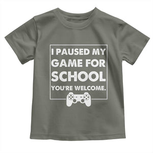 Funny Gamer Back to School Toddler T Shirt Funny Boys Video Gaming TS10 Military Green Print Your Wear