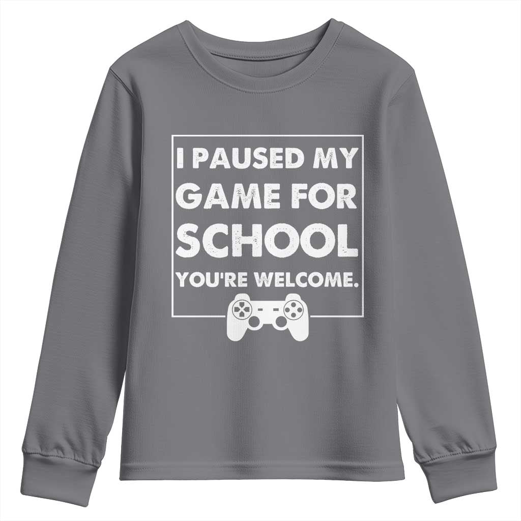 Funny Gamer Back to School Youth Sweatshirt Funny Boys Video Gaming TS10 Charcoal Print Your Wear