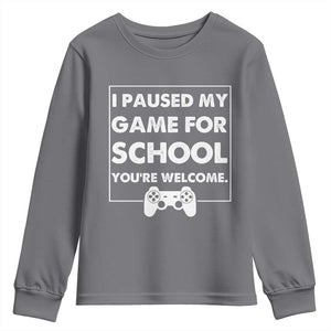 Funny Gamer Back to School Youth Sweatshirt Funny Boys Video Gaming TS10 Charcoal Print Your Wear
