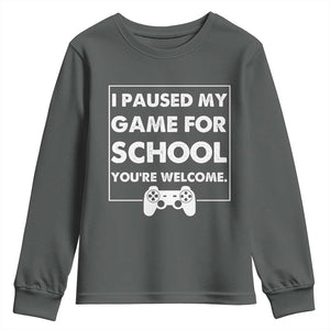 Funny Gamer Back to School Youth Sweatshirt Funny Boys Video Gaming TS10 Dark Heather Print Your Wear