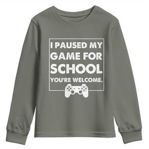 Funny Gamer Back to School Youth Sweatshirt Funny Boys Video Gaming TS10 Military Green Print Your Wear