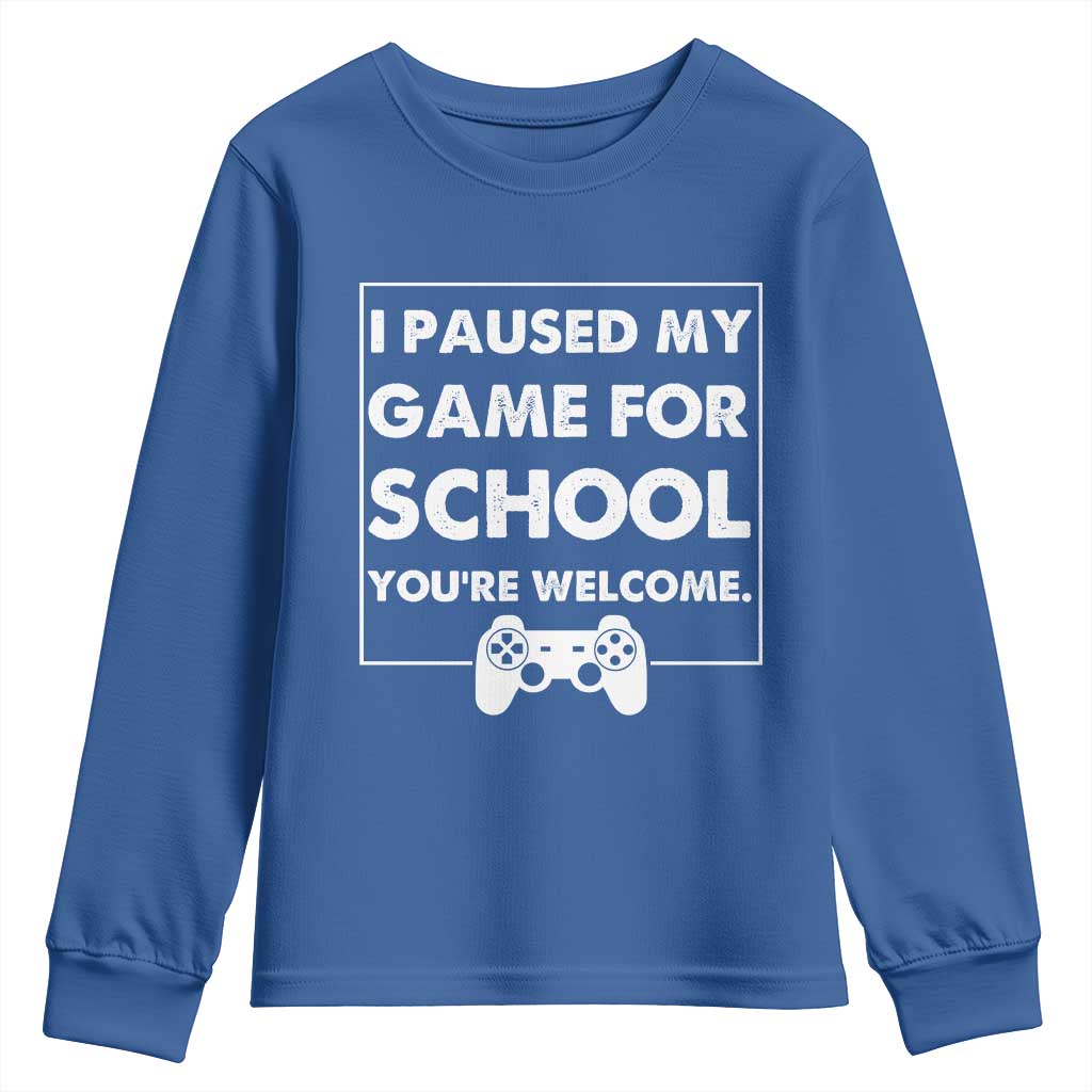 Funny Gamer Back to School Youth Sweatshirt Funny Boys Video Gaming TS10 Royal Blue Print Your Wear