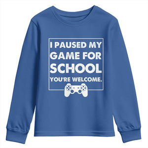 Funny Gamer Back to School Youth Sweatshirt Funny Boys Video Gaming TS10 Royal Blue Print Your Wear