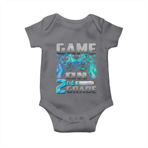 Back to School 2nd Grade Gamer Baby Onesie Boys Kids Back To School First Day TS10 Charcoal Print Your Wear