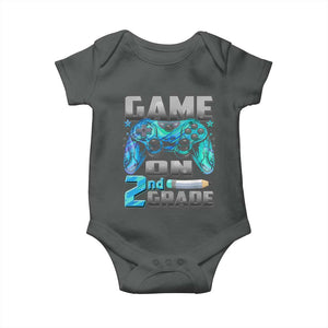 Back to School 2nd Grade Gamer Baby Onesie Boys Kids Back To School First Day TS10 Dark Heather Print Your Wear