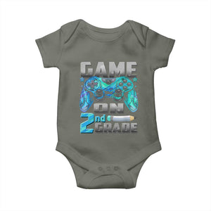 Back to School 2nd Grade Gamer Baby Onesie Boys Kids Back To School First Day TS10 Military Green Print Your Wear