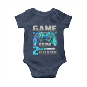 Back to School 2nd Grade Gamer Baby Onesie Boys Kids Back To School First Day TS10 Navy Print Your Wear
