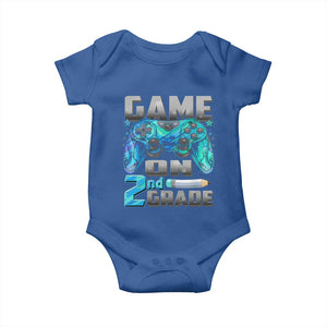 Back to School 2nd Grade Gamer Baby Onesie Boys Kids Back To School First Day TS10 Royal Blue Print Your Wear