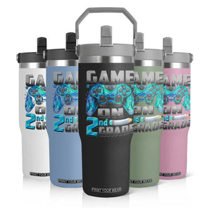 Back to School 2nd Grade Gamer Flip Straw Tumbler Boys Kids Back To School First Day TS10 Print Your Wear